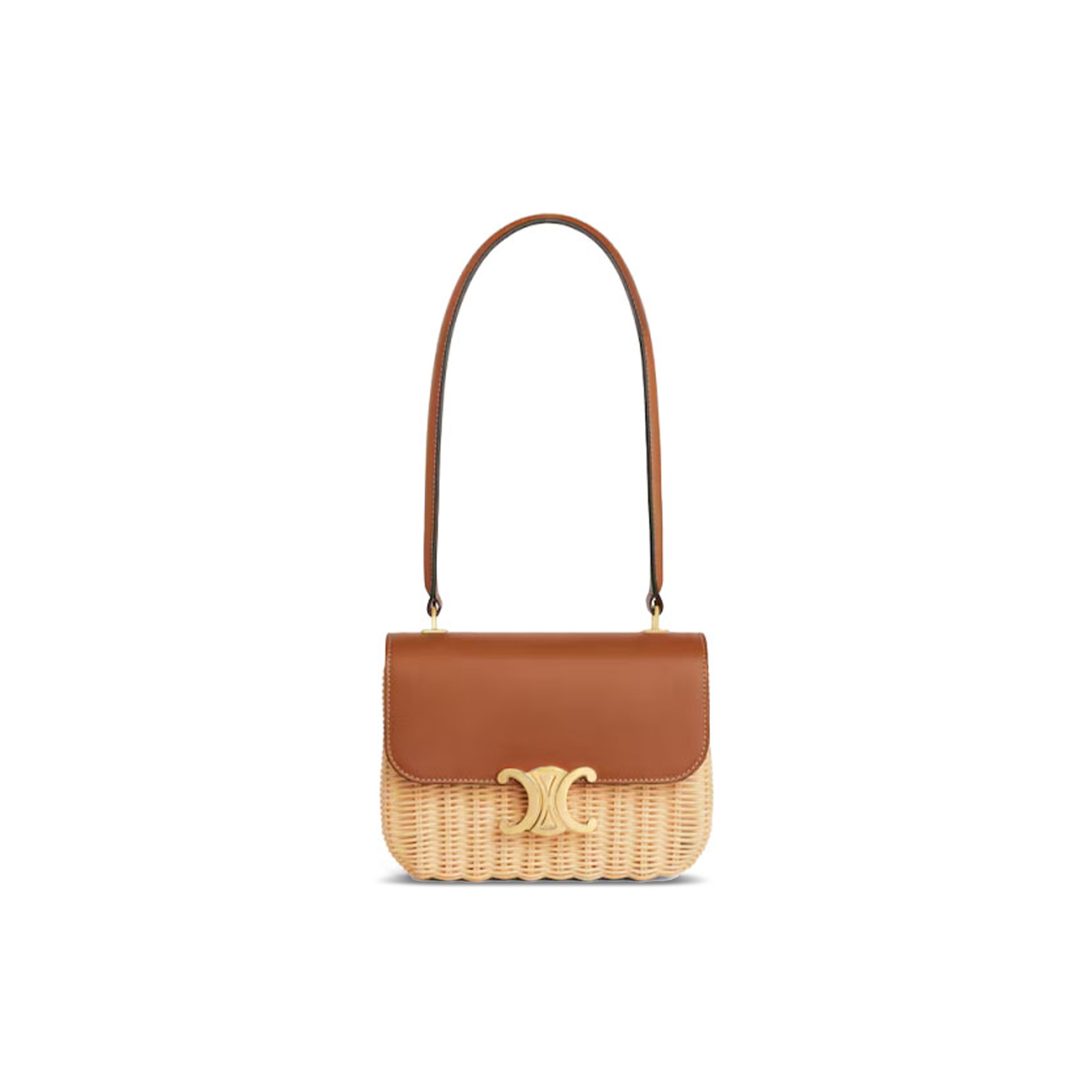 CELINE TEEN GARANCE WICKER AND NATURAL COWHIDE HANDBAGS 119672FUO.02NT ‎(18.5*13.5*7cm)